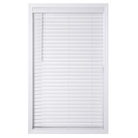 2" Cordless Faux Wood Horizontal Blinds, White, 47" W x 64" L