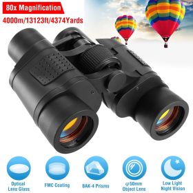 Portable HD Binoculars with FMC Lens Low Light Night Vision Telescope for Bird Watching Hunting Sports Events Concerts Adventure w/ Shoulder Stra