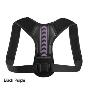 Adjustable Back Shoulder Posture Corrector Belt For Clavicle Spine Support Body Reshape Pain Relief From Neck; Back And Shoulder ( Buy A Size Up (Color: Black Purple, size: M(40-80KG))