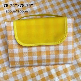 Extra Large Outdoor Picnic Blanket, Camping, Beach, BBQ Mat - Heavy-Duty Portable Indoor - Large Gathering, Parties (Color: Yellow Plaid)