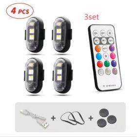 Wireless Remote Control Colorful Strobe Light (Option: 4LightsWithRemoteControl 3set)